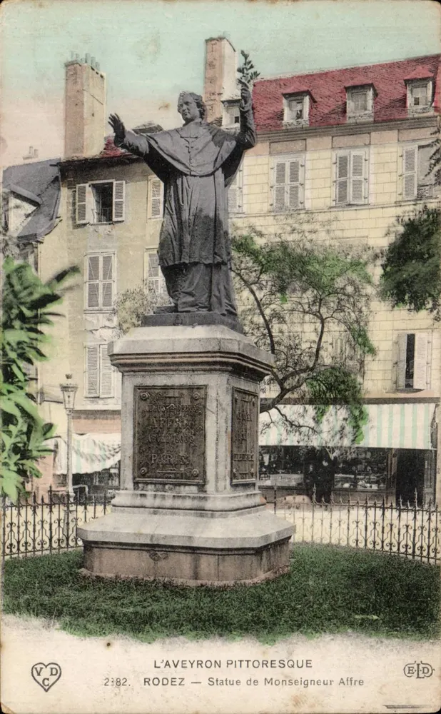 Rodez — Estátua de Monseigneur Affre — Editor L'Aveyron Pittoresque, n° 2382 - Frente