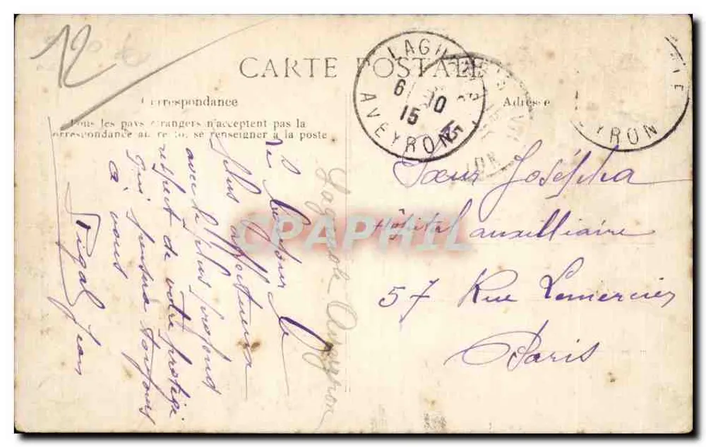 Rodez — Estátua de Monseigneur Affre — Editor L'Aveyron Pittoresque, n° 2382 - Verso