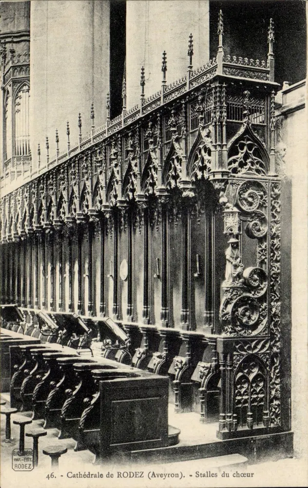 Catedral de Rodez (Aveyron) — Stalles do coro — Imp. Ed. RODEZ, n° 46 - Frente