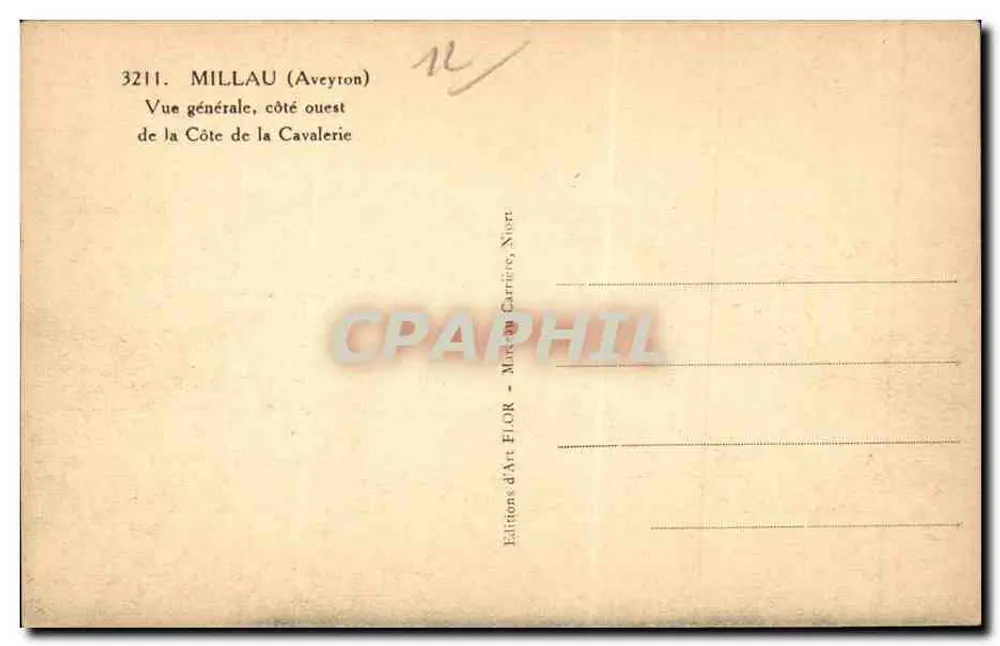 Millau (Aveyron) — Allgemeiner Blick, Westseite der Côte de la Cavalerie — Éditions d'Art Flor, Niort - Rückseite