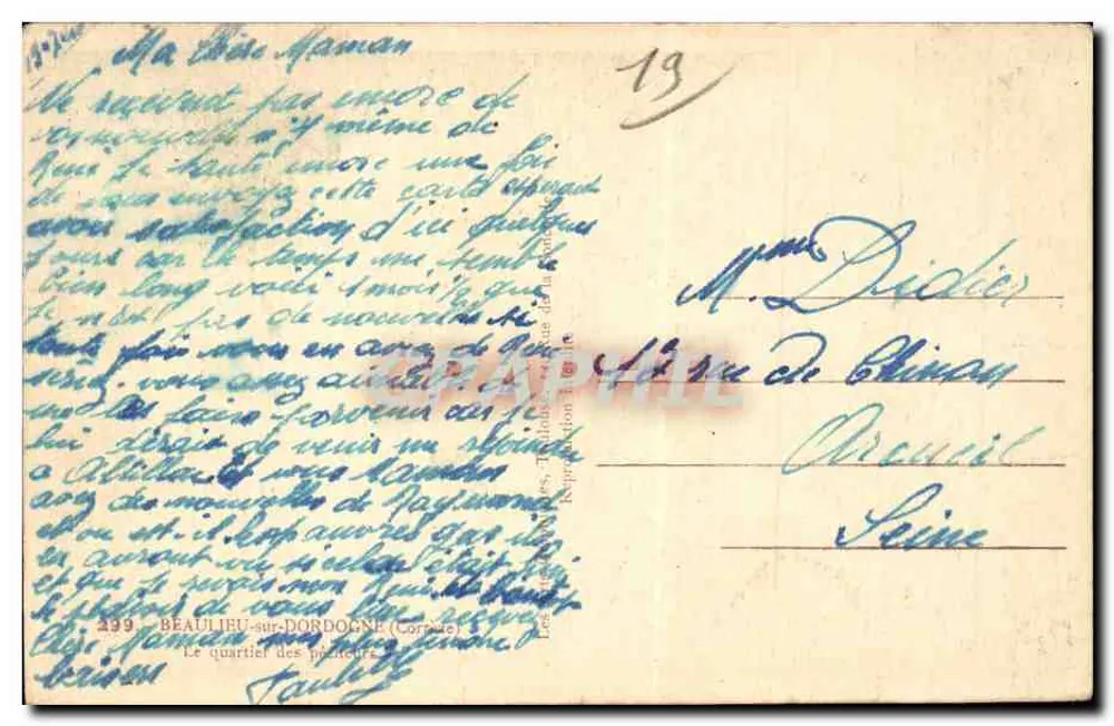 Beaulieu-sur-Dordogne — Fischerviertel — Verlag A. Piora - Rückseite