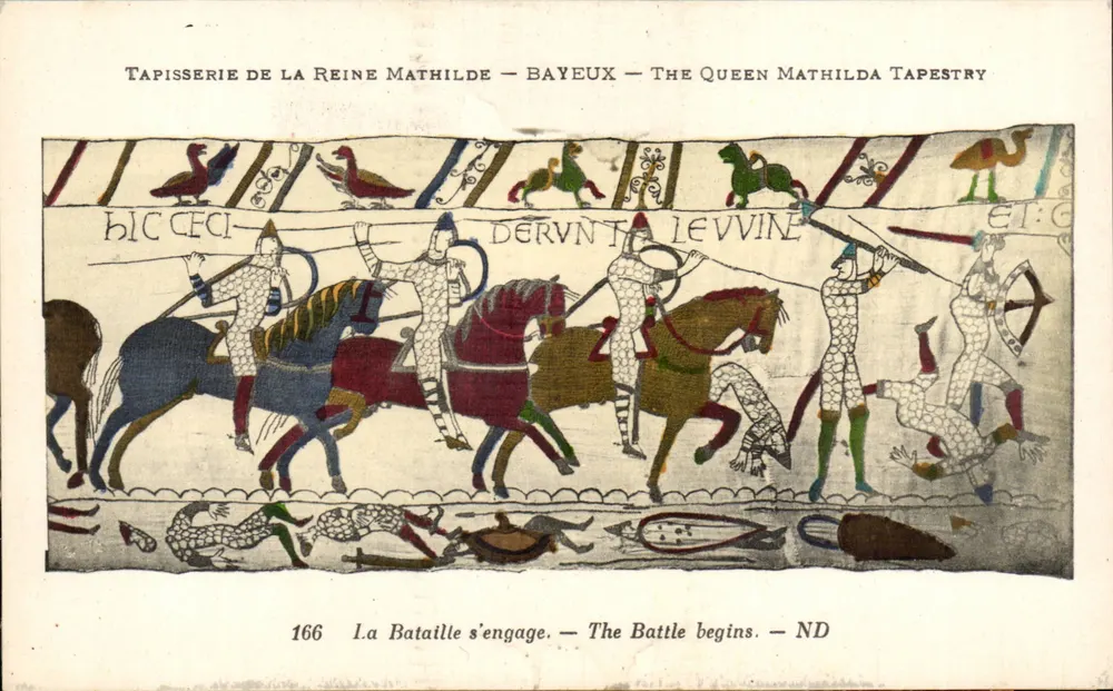 Tapisserie der Königin Mathilde — Bayeux — Der Kampf beginnt - Vorderseite