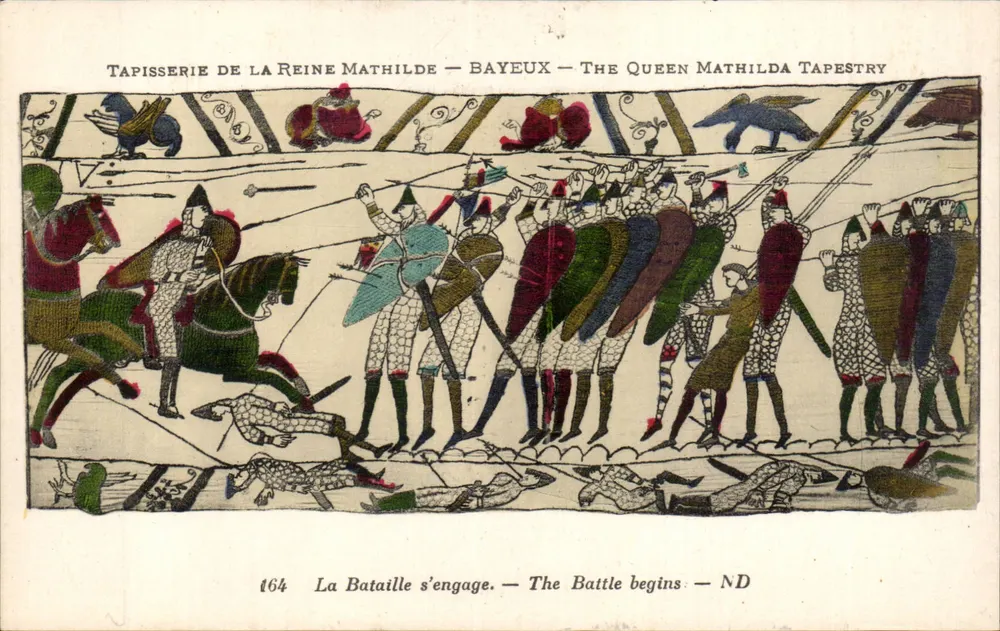 Tapisserie der Königin Mathilde — Bayeux — Der Kampf beginnt - Vorderseite