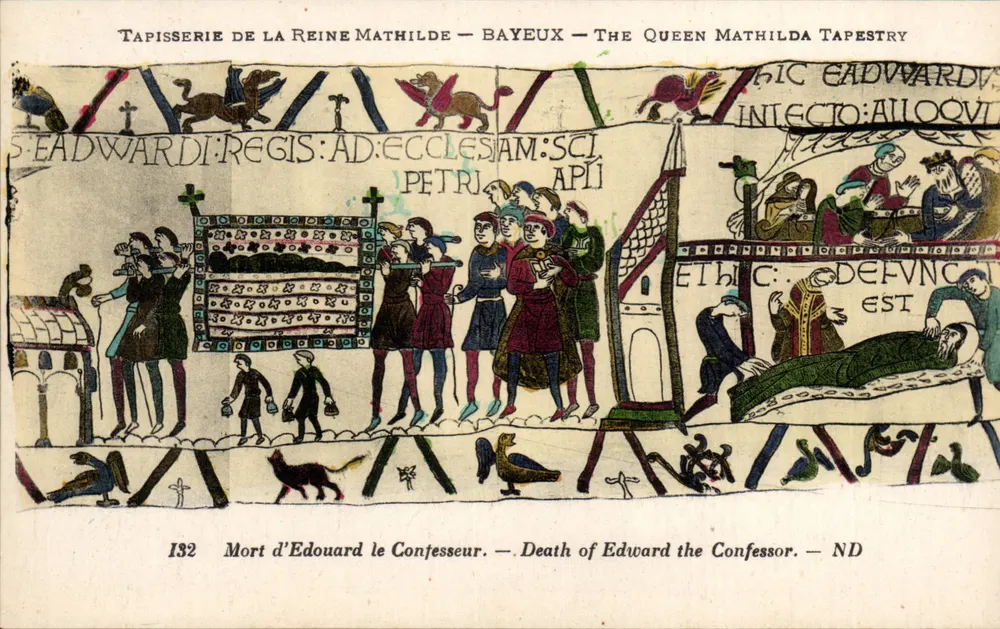 Tod des Edward der Bekenner — Tapisserie der Königin Mathilde — Bayeux - Vorderseite