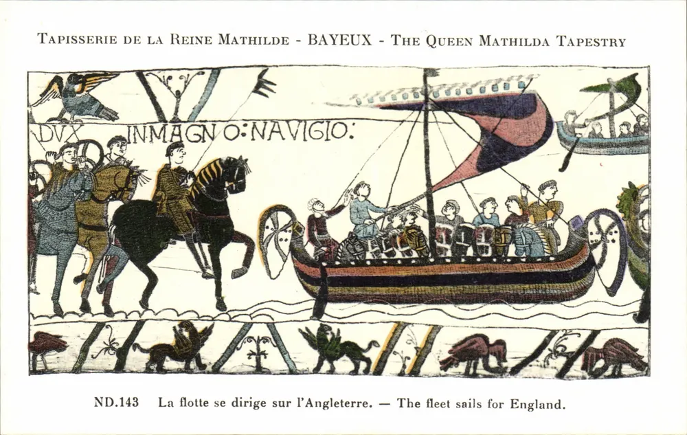 Tapisserie der Königin Mathilda — Bayeux — ND.143 Die Flotte fährt nach England - Vorderseite