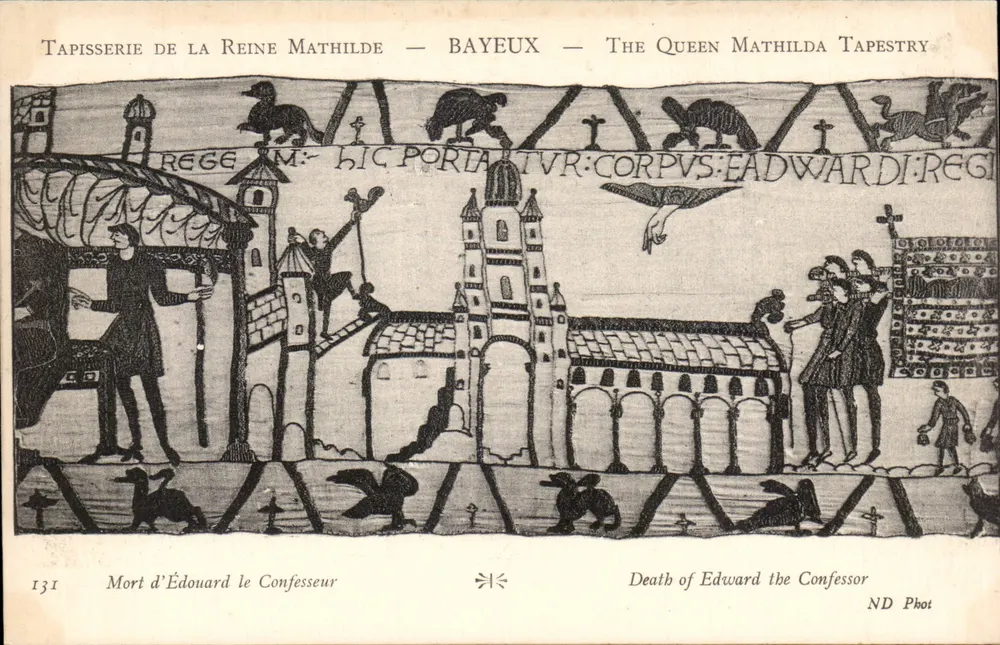 Tapisserie de la Reine Mathilde — Bayeux — Tod des Eduard des Bekenntnis - Vorderseite
