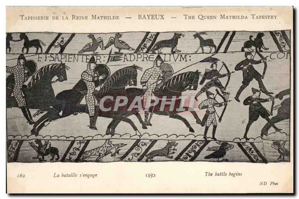 Tapisserie der Königin Mathilde — Bayeux — Schlachtenszene — ND Phot - Vorderseite