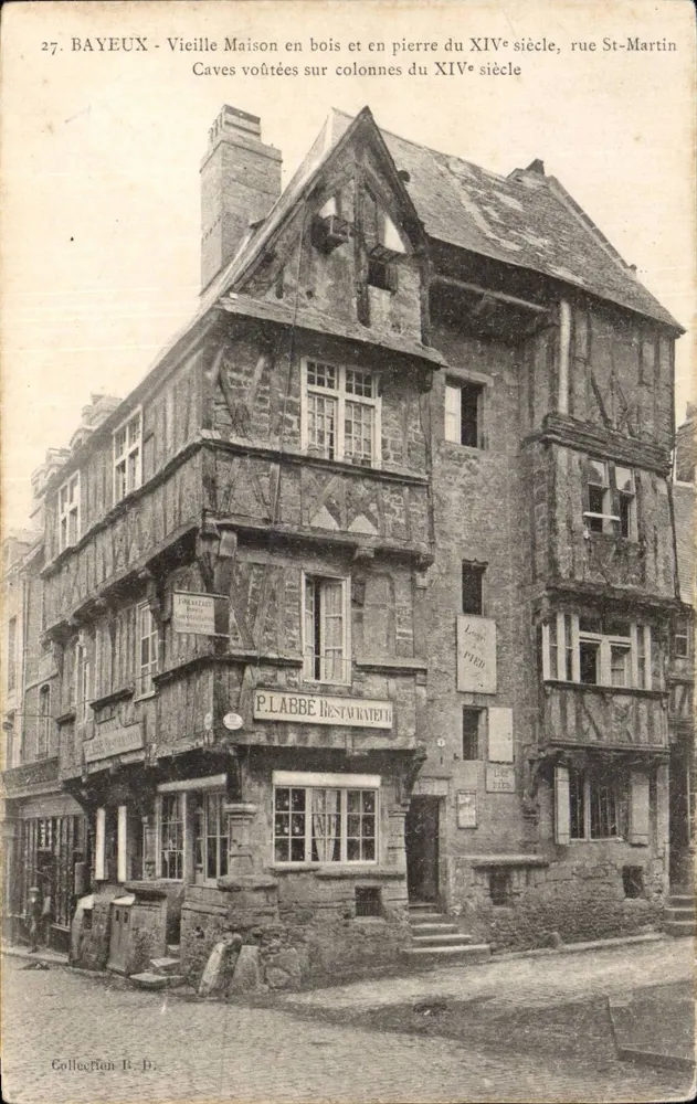 Bayeux - Altes Holz- und Steingebäude aus dem 14. Jahrhundert, rue St-Martin - Vorderseite