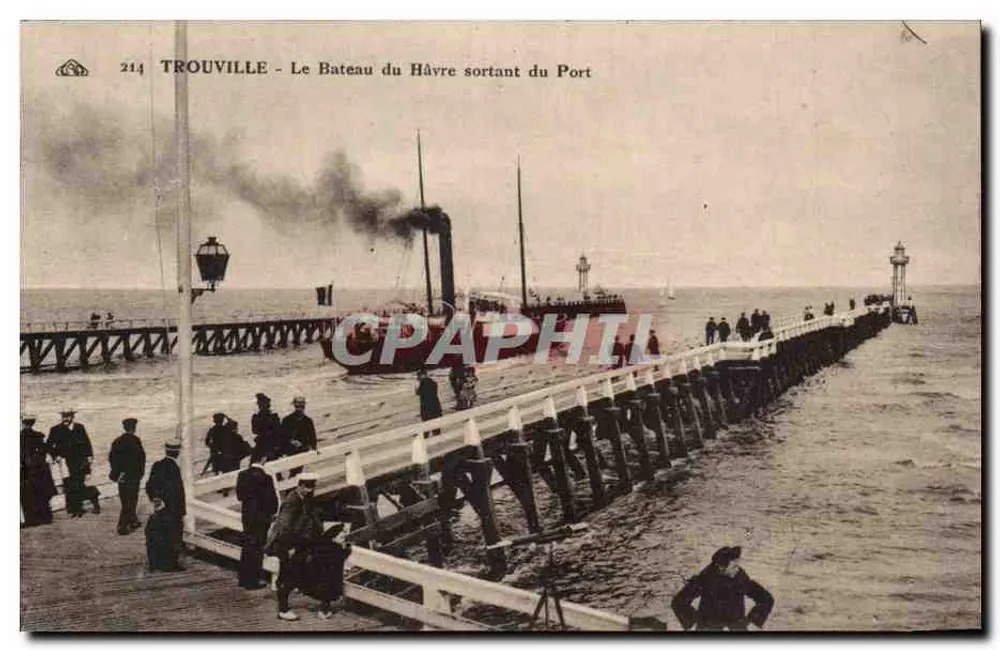 Trouville - Der Havre-Dampfschiff verlässt den Hafen — Verlag Arts Photographiques, n°214 - Vorderseite