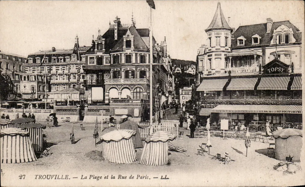 Trouville — Ansicht der Strandpromenade und der Rue de Paris — LL - Vorderseite
