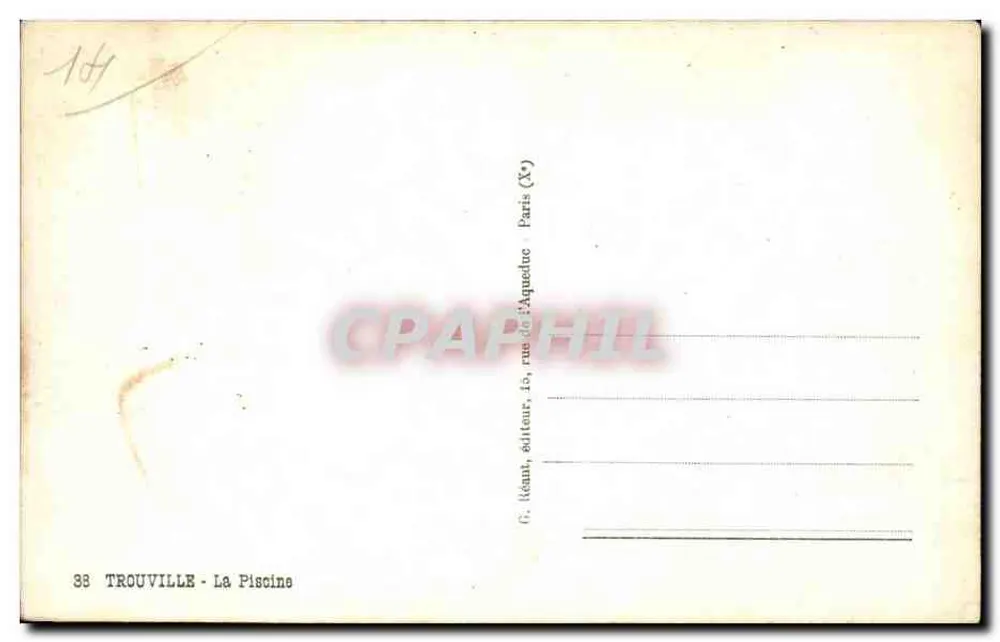 TROUVILLE - A Piscina — G. Icann, editor, 15, rue de l'Aqueduc, Paris (Xe) - Verso
