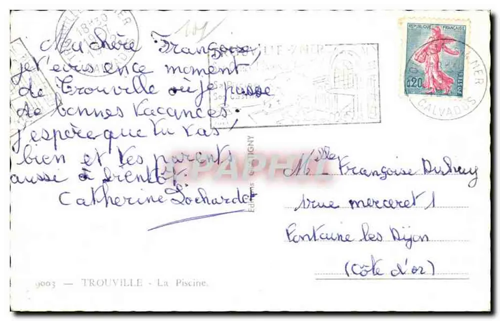 Trouville - La Piscine — éditeur G. G. TROUVILLE, n° 9003 - Rewers