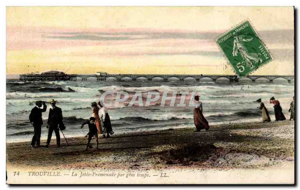 Trouville — La Jetée-Promenade bei schlechtem Wetter — LL. - Vorderseite