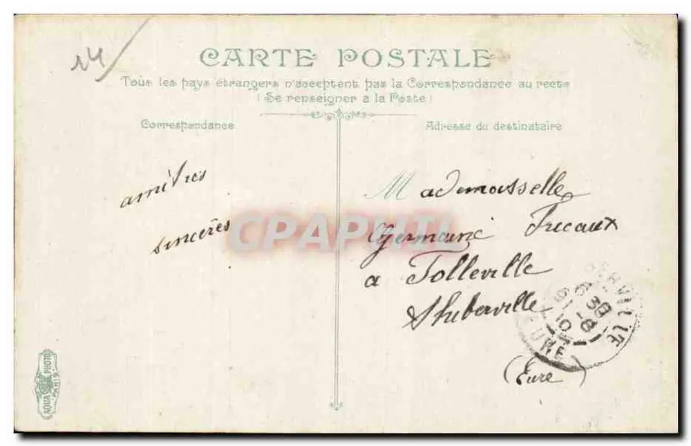 Trouville — Châteliers und Villen am Strand — Unbekannter Verlag, Nr. 25 - Rückseite