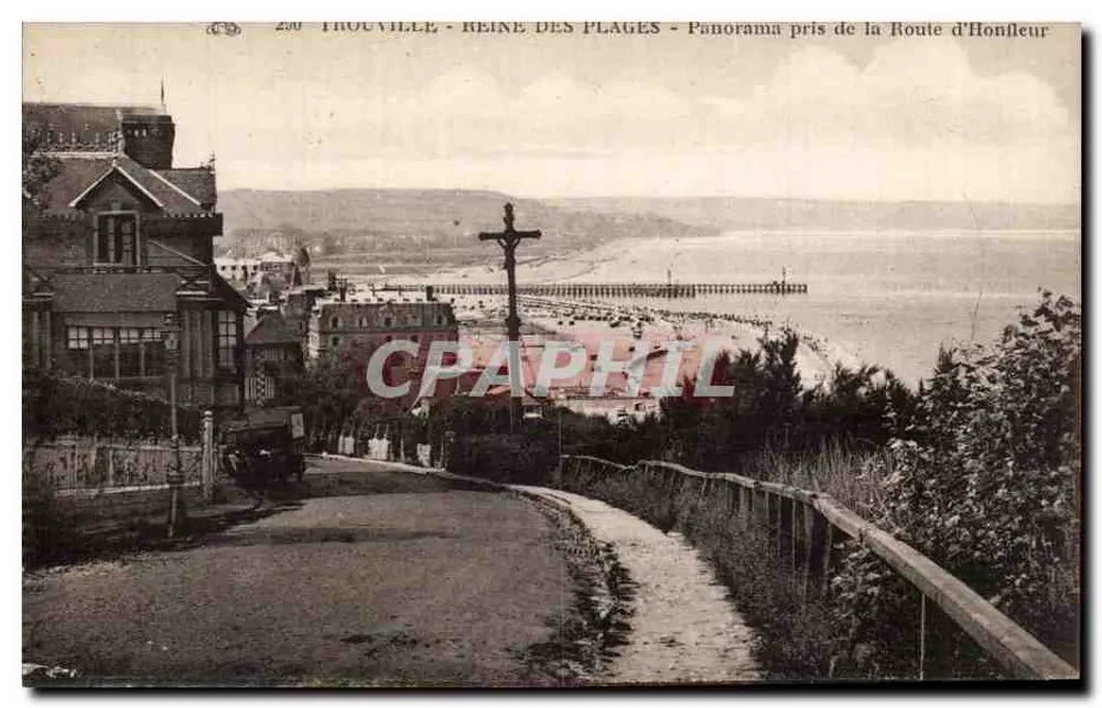 Trouville - Königin der Strände - Panorama vom Honfleur-Weg - Vorderseite