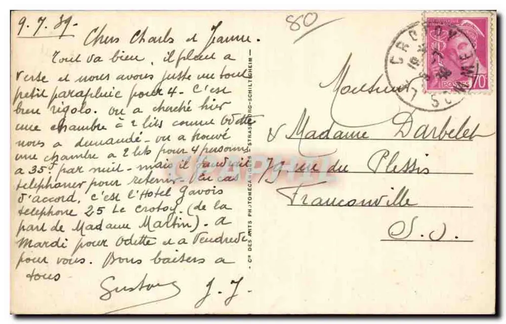 Le Crotoy — Aanzicht van de Kust — Antieke ansichtkaart n°137 - Achterkant