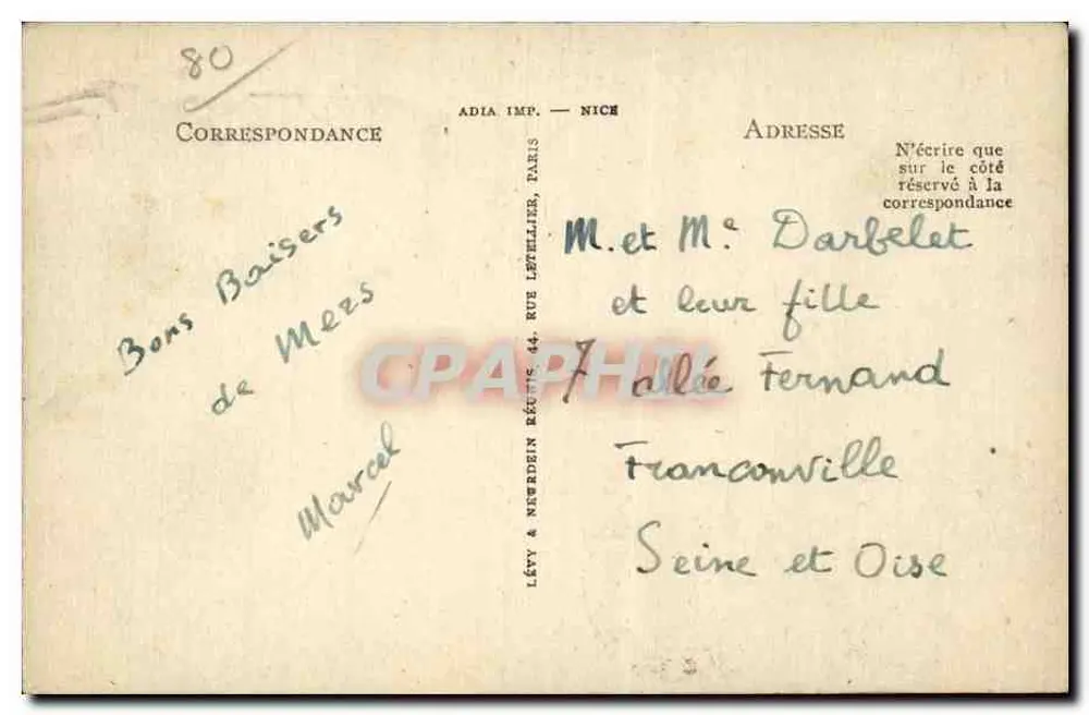 Mers — Allgemeiner Blick auf den Strand vom Kliff aus — LL - Rückseite
