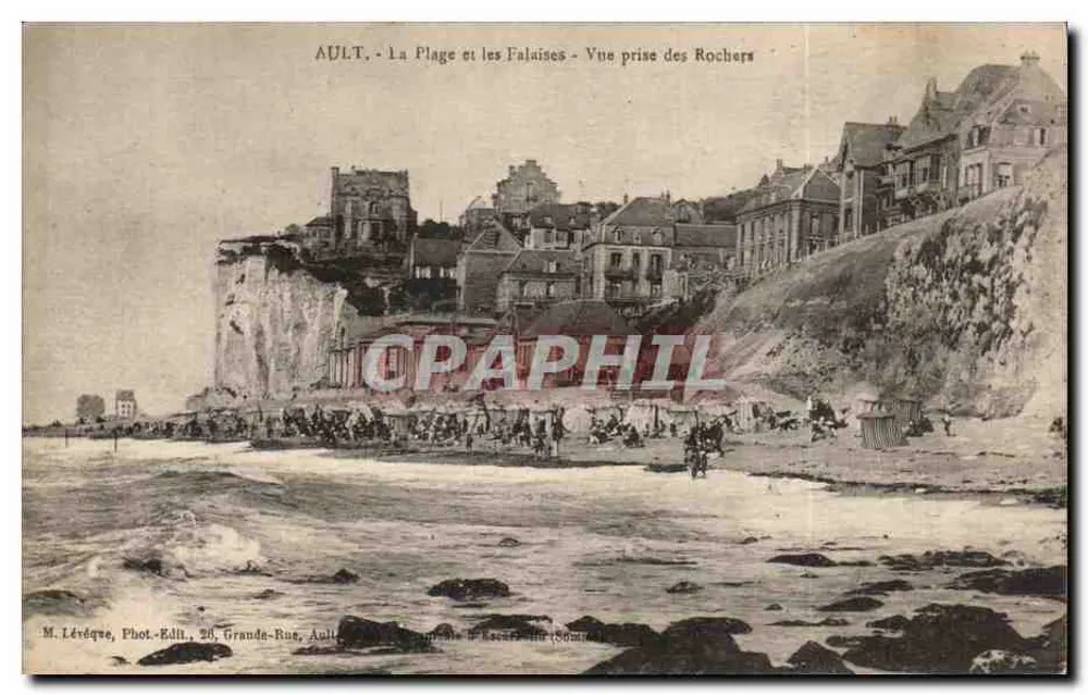 AULT - Die Strände und Klippen - Ansicht vom Felsen — M. Lévèque, Fotografie-Verlag, 26, Grande-Rue, Ault - Vorderseite
