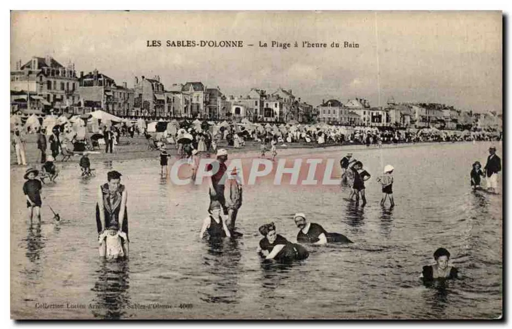 Les Sables-d'Olonne — A Praia na Hora do Banho — Coleção Lucien Armand - Frente