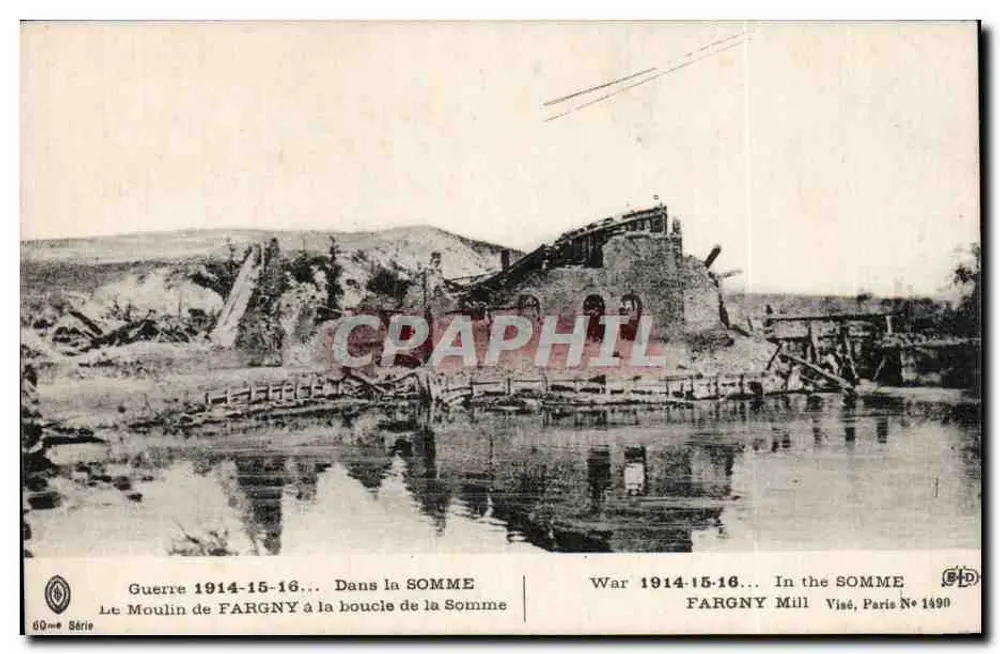 Mühle von Fargny an der Biegung der Somme — Krieg 1914-16 — Visé, Paris N° 1490 - Vorderseite