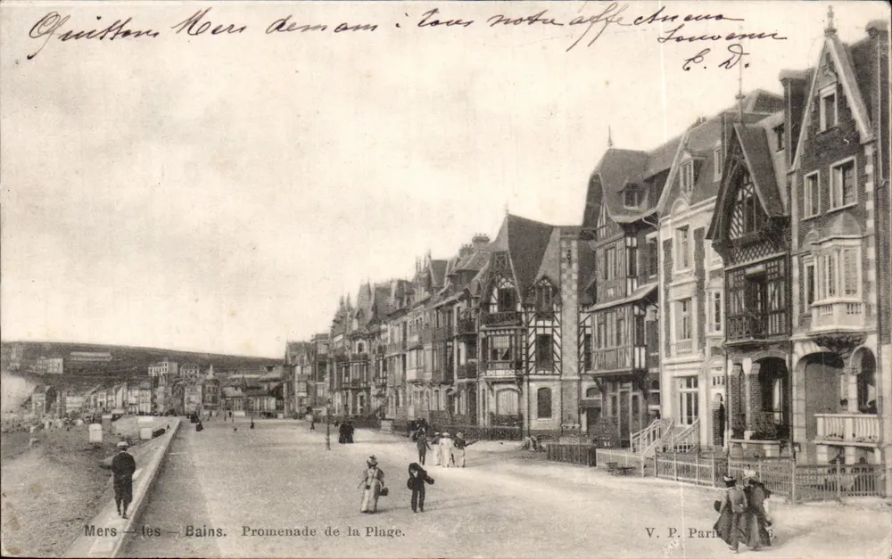 Mers-les-Bains. Promenade sulla Spiaggia — V. P. Paris N° 66 - Recto