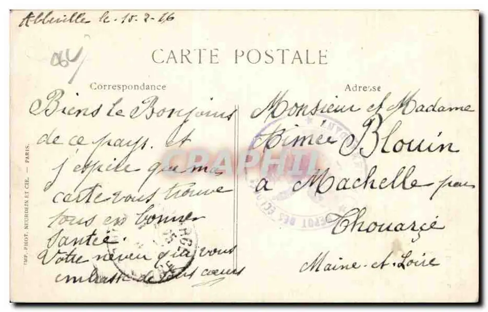 Abbeville — Denkmal für Admiral Courbet — ND. Foto. Jouet - Rückseite