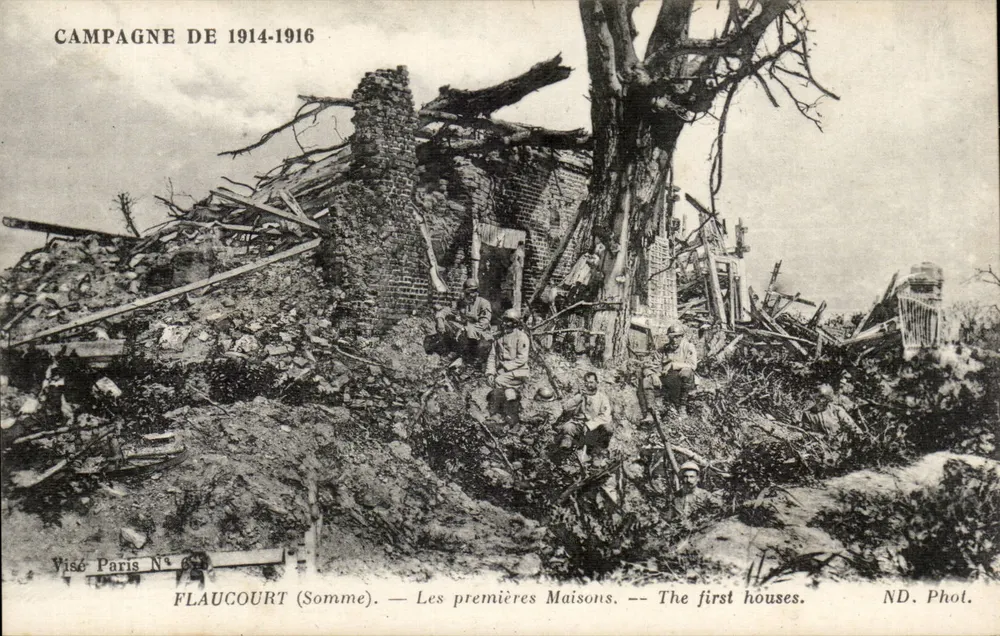 Flaucourt (Somme) — As primeiras Casas — Campanha de 1914-1916 - Frente