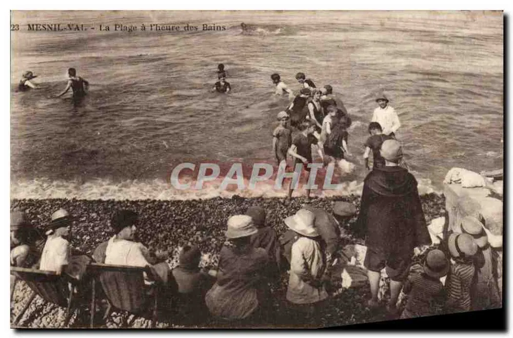 Mesnil-Vaî - Widok plaży w godzinach kąpieli — Wydawca Thomas & N. Mesnil-Vaî, nr 23 - Awers
