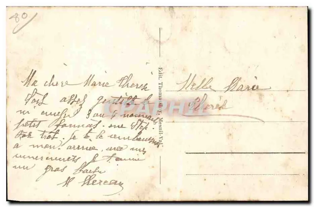 Mesnil-Vaî - Widok plaży w godzinach kąpieli — Wydawca Thomas & N. Mesnil-Vaî, nr 23 - Rewers