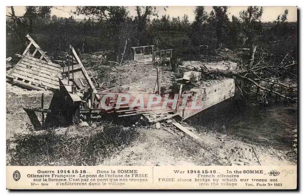 Brücke der Frise-Schleuse — Somme — Visé, Paris N° 1411 - Vorderseite