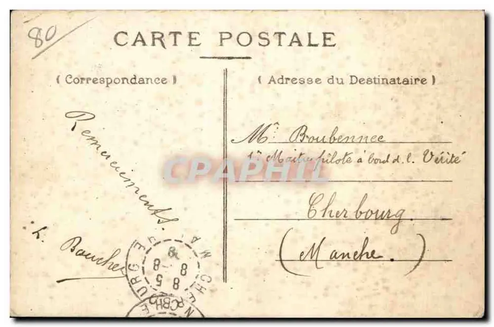 Abbeville — Denkmal für Admiral Courbet — Sammlung R. F. - Rückseite