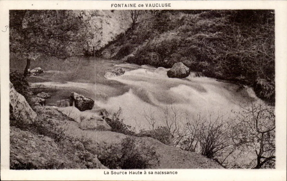 Fontaine de Vaucluse — A Fonte Alta em sua origem — Edição Artesanal M. F. Beau, Avignon - Frente