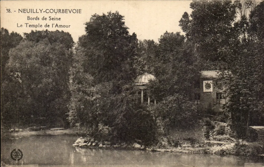 Neuilly-Courbevoie — Ufer der Seine, Der Tempel der Liebe — Antike Ansichtskarte n°38 - Vorderseite