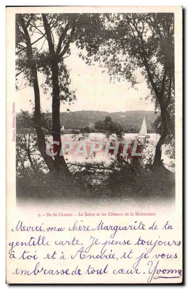 Insel Chatou — Die Seine und die Côteaux de la Malmaison — Hiuerv, Verlag, Chatou, n°9 - Vorderseite