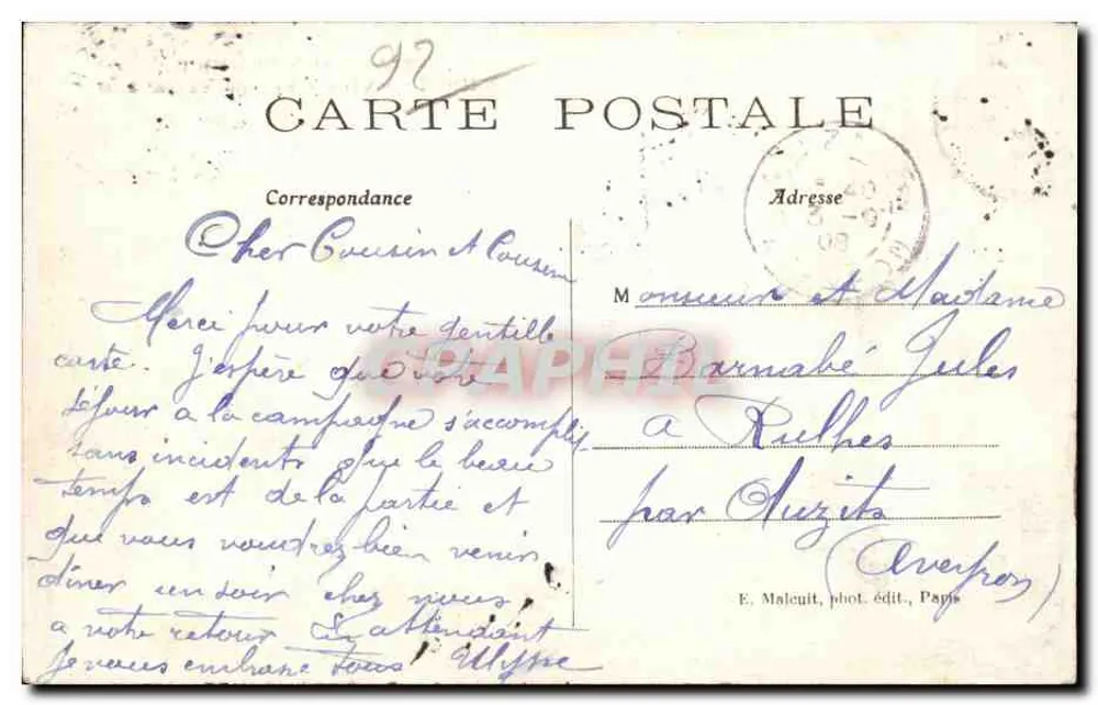 Levallois-Perret — Das Rathaus — Allgemeiner Blick — E.M. n°95 - Rückseite