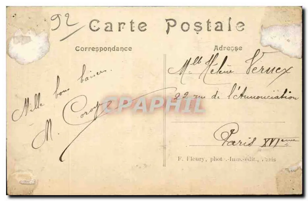 Floresta de Meudon (Artística) — O Lago de Trivaux — F. Fleury, fot.-imp.-édit., Paris - Verso