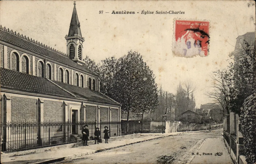 Asnières - Igreja de Saint-Charles — B.F., Paris, n°97 - Frente