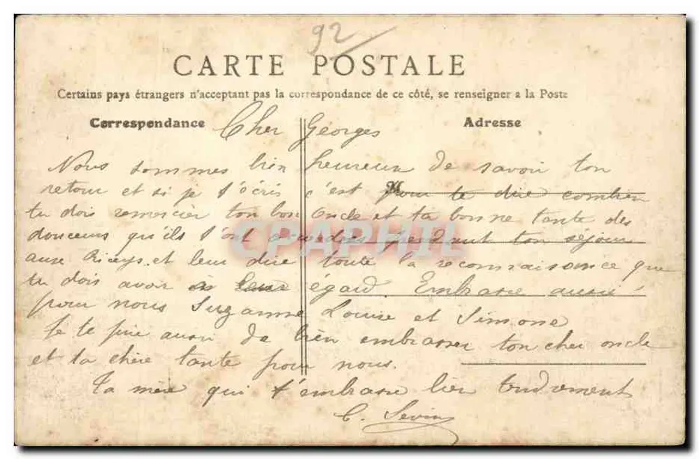 Asnières - Igreja de Saint-Charles — B.F., Paris, n°97 - Verso