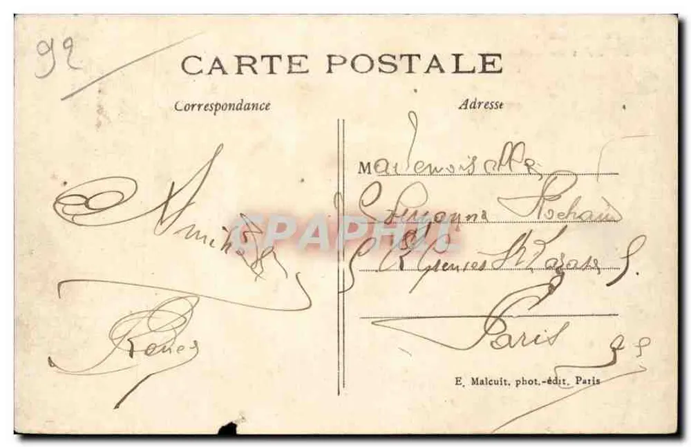 Die Turm von Villebon — Bois de Meudon-Clamar — E. M. - Rückseite