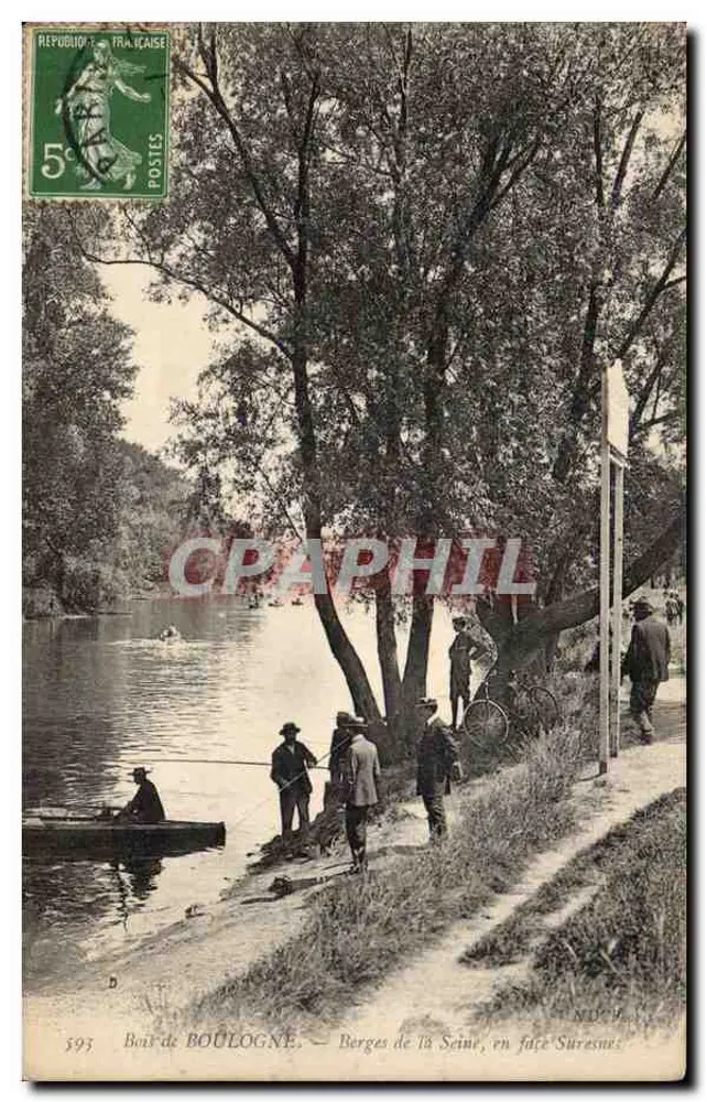 Ufer der Seine, gegenüber Suresnes — Bois de Boulogne — Verlag N.D.P. n° 395 - Vorderseite
