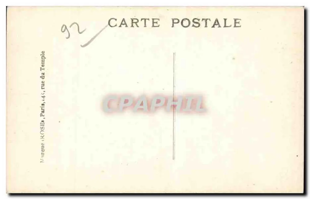 Boulogne-sur-Seine — Überschwemmung 1910 — Reuault-Werke — Mark (Roses) n°33 - Rückseite
