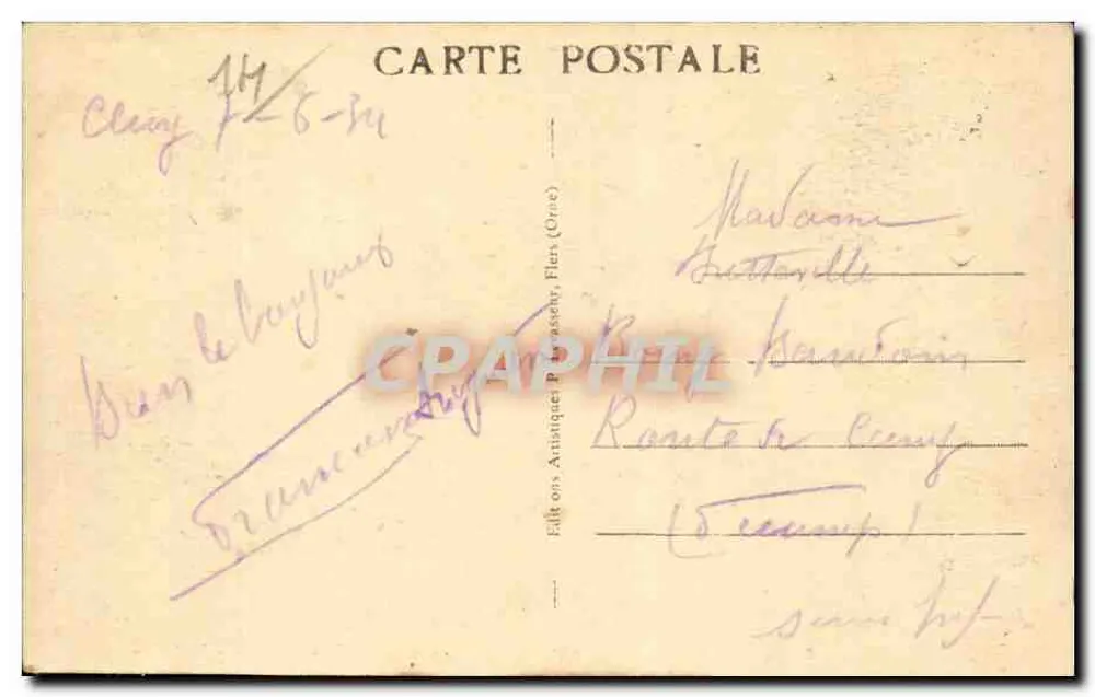 Clécy - Panorama der Orne-Talnähe La Faverie — P. Levassœur - Rückseite