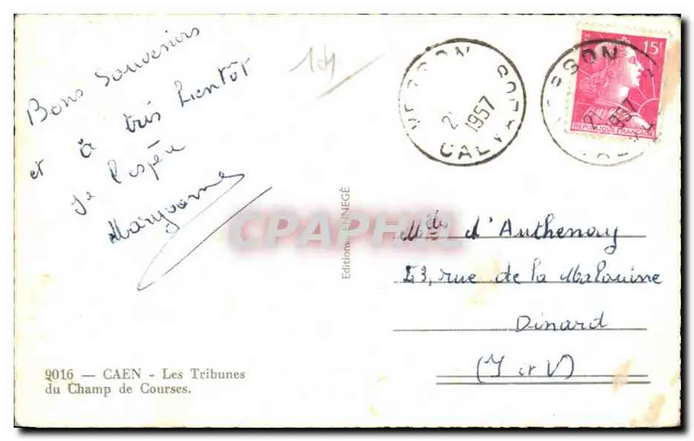 Caen — As Tribunas do Campo de Corridas — Edições FINEGÉ - Verso