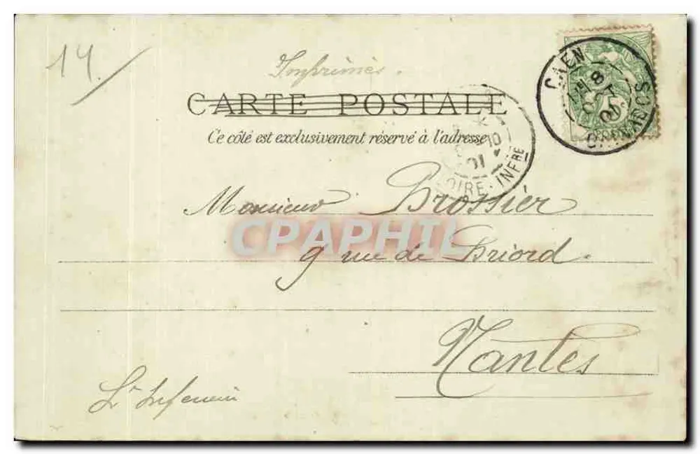 CAEN - Casas de Madeira, rua Saint-Pierre — J. HURECHET, Editor, n°179 - Verso