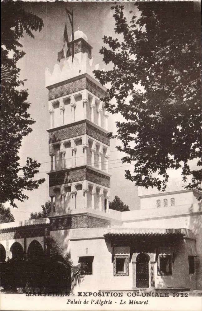 Marseille - Kolonialausstellung 1922 - Palast Algeriens - Der Minaret - Vorderseite