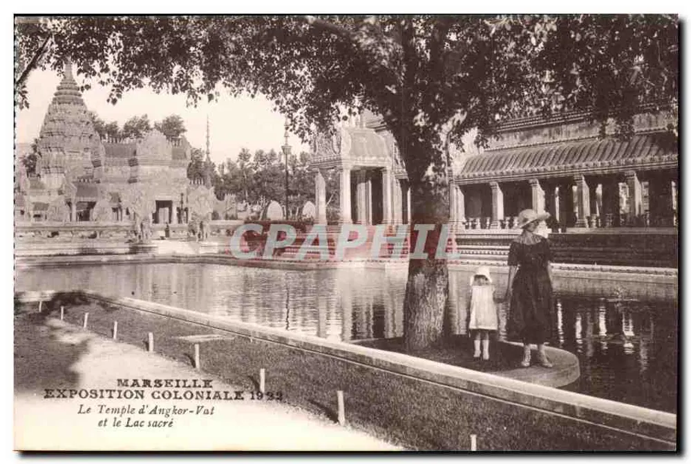 Marseille - Kolonialausstellung 1923 - Der Tempel von Angkor Wat und der heilige See - Vorderseite