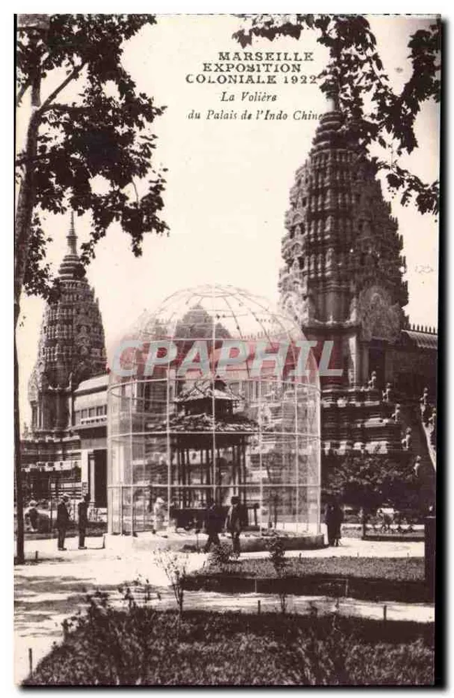 Marseille - Kolonialausstellung 1922 - Das Volière des Palastes der Indochina - Vorderseite