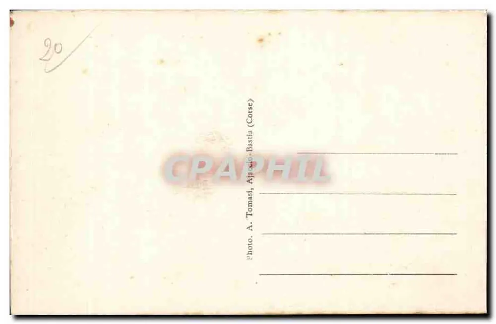 Córsega - O Ponte do FECCHIO — editor A. Tomasi, Bastia (Córsega), n° 209 - Verso