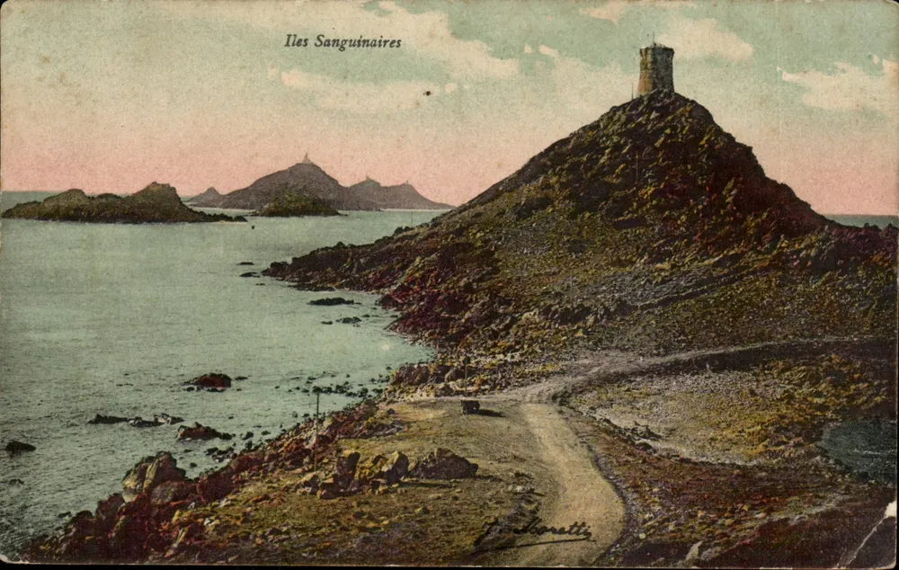 Iles Sanguinaires — Ansicht des Leuchtturms und des Golfs — J. Moretti - Vorderseite