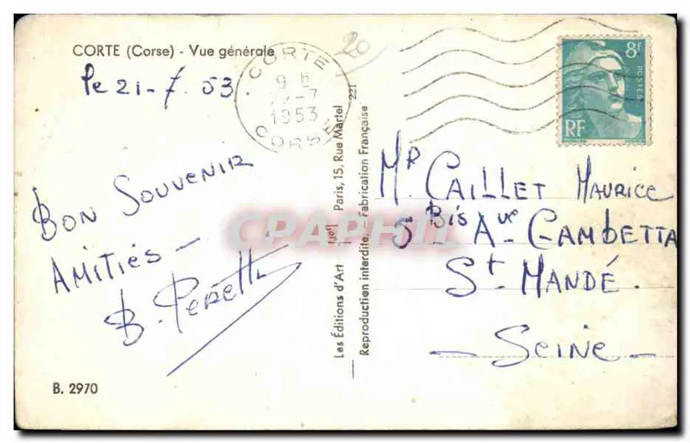 Corte (Córse) — Vista geral — Les Éditions d'Art - Verso